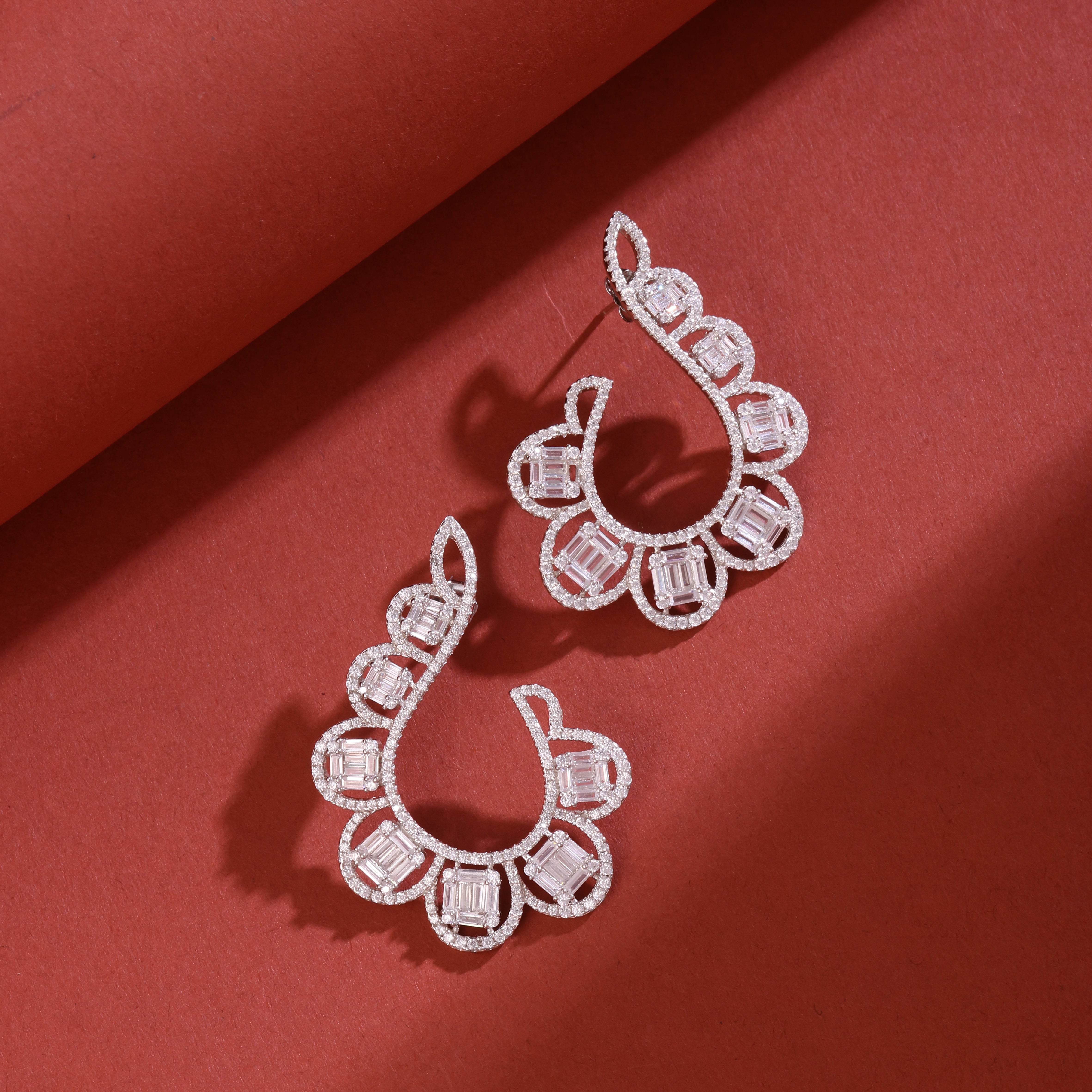 Baguette Hoop Earrings